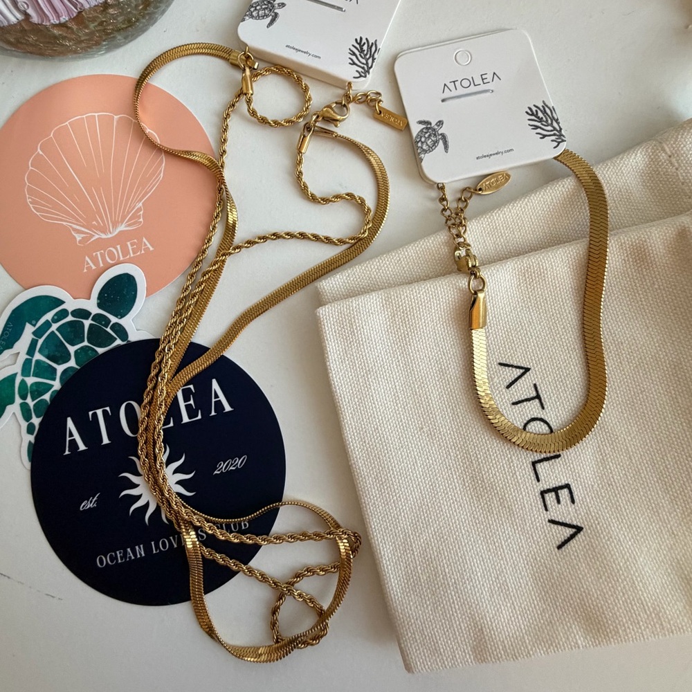 ATOLEA iOS Gold Layered Necklace NWT, necklace only
